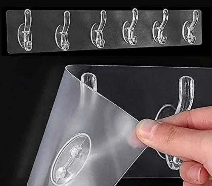 Transparent Wall Hooks Pack of 3