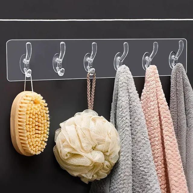 Transparent Wall Hooks Pack of 3