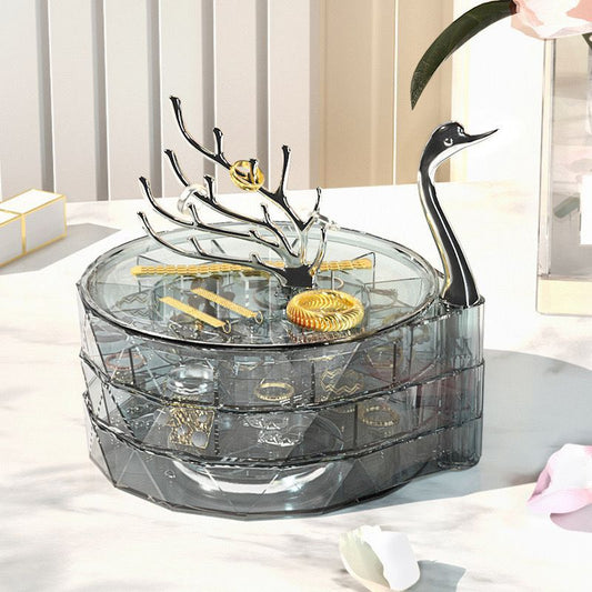 Elegant Swan Jewelry Organizer Box